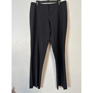 Hugo Boss Wide Leg Dress Pants Black Flat Front Wool Blend Preppy Size 12